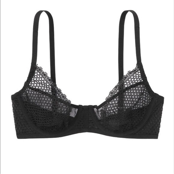 NWT-Black mesh net bra - 32DD aka 32E - Picture 3 of 9